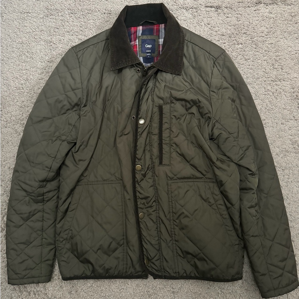 GAP Men's Olive Quilted Jacket Small